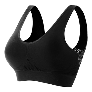 Sujetador Deportivo Negro de Alta Sujeción para Mujer, con Paneles de Malla y Almohadillas Extraíbles, Transpirable y de Secado Rápido, Ideal para Gimnasio y Fitness - Product Image 1