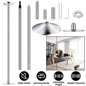 Altezza regolabile 45mm di filatura statica Striper Dance Pole 88-108.1in Fitness esercizio per feste casa Club palestra 551LBS capacità di peso - Product Image 1