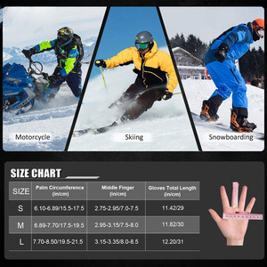 Guantes de esquí de alta calidad en stock, guantes de esquí modernos de dedo completo para unisex, hechos en Pakistán, guantes de esquí cálidos más vendidos. - Product Image 2