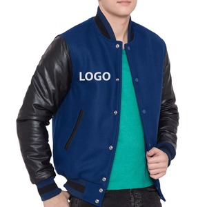 Custom Unisex College Baseball Varsity Quilted Streetwear <b>Jacket</b> Plain Dyed Cotton Stand <b>Waterproof</b> Sleeve Canvas Front - Product Image 2