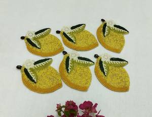 Handmade Beaded Pumpkin Decoration Orange Red Green Reusable Eco-Friendly Fabric <b>Bar</b> <b>Mat</b> Autumn Design Luxury - Product Image 2