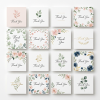 Carte de Remerciement Mini Florale à Motifs Variés pour Boutique, Insert de Commande pour Shopify, Etsy, Boutique en Ligne et Emballage Cadeau