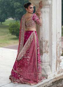 Lehnga choli nupcial pakistaní hecho a mano - Product Image 6
