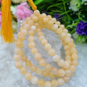 Meilleure qualité jaune calcite prière Mala naturel 8 MM 108 perles en gros cristal pierre Mala guérison jaune calcite perles pierre - Product Image 1