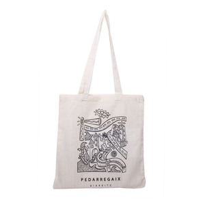 Stylish Cotton Shopping <b>Bag</b> for Ladies with Shoulder Handle Open Closure Letter Decoration Daily Use - Product Image 6
