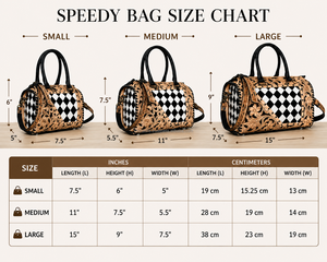 Nouveau Sac de Voyage et Quotidien 2026 en Cuir Véritable Fait Main par un Designer, Modèle Mini Speedy avec Motif Floral à Carreaux Noirs et Blancs - Product Image 2