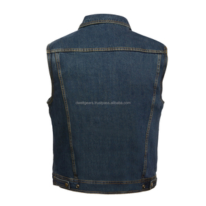 <b>Denim</b> <b>Vest</b> Wholesale Winter Fashion Classic <b>Men's</b> Formal Casual Breathable Button Closure Slim Fit Outerwear - Product Image 2