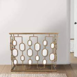 Mesas de consola decorativas de lujo para sala de estar, hechas de metal y vidrio de alta calidad, con un diseño único y elegante, ideales para el hogar y hoteles. - Product Image 1