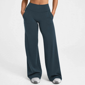 Pantalons de yoga taille haute pour femmes, longueur intégrale, compression solide, été, avec poches, extensibles, respirants, leggings de sport - Product Image 1