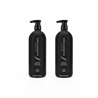 Bouteille Distributrice de Lotion, Shampooing et Gel Douche en PEHD Noir Mat de 1000 ml avec Pompe, Contenant Cylindrique Grande Capacité Rechargeable pour Maison et Salon