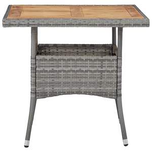 Tavolo da pranzo con Patio in legno massello di Acacia con mobili da esterno eleganti in Rattan grigio - Product Image 2