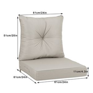 Outdoor Deep Seat Patio Furniture <b>Cushions</b> Set Waterproof Replacement 24 X 24 X 4 Inch Hand-Sewn <b>Circle</b> Design - Product Image 5