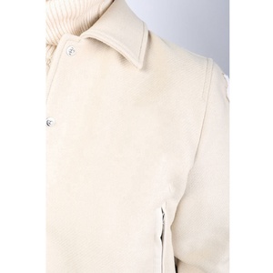 แจ็กเก็ตหนังสำหรับผู้ชายเสื้อครอปแขนเสื้อแบบวินเทจปักลาย - Product Image 5