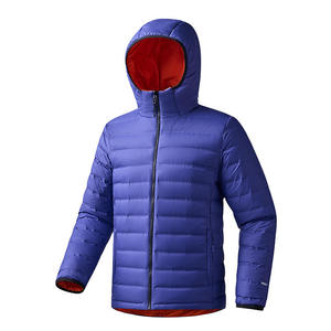 Chaqueta Acolchada de Poliéster Azul para Hombre, con Capucha, Resistente al Viento, Transpirable, de Secado Rápido, con Cierre de Cremallera, Ropa de Calle, Ropa de Invierno, Corte Regular - Product Image 1