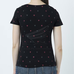 T-shirt en toile pour femme de haute qualité, respirant, 100% coton, dernier design, style décontracté - Product Image 4