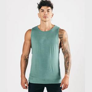 Camiseta Deportiva de Algodón con Logotipo Personalizado, Ligera, Suave, Blanca, Lisa, para Gimnasio, Camiseta sin Mangas para Correr para Hombre - Product Image 1