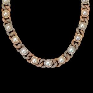 Cadena de Plata de Ley 925 con Zirconia y Baño de Oro, Diseño Personalizado, Estilo Miami Cuban Link, Collar de Rapper, Cadenas Finas para Mujer, Certificadas - Product Image 2