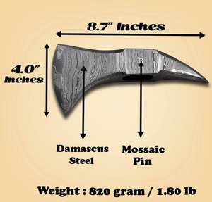 Hacha Vikinga de Acero de Damasco Hecha a Mano de Uso Industrial Pesado, Cabeza de Hacha en Blanco, Logotipo Personalizado OEM, Mango de Madera de Palisandro, para Acampada al Aire Libre 3 - Product Image 6