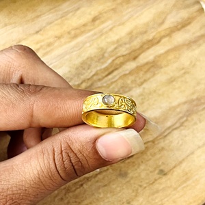 Hot Selling Brass <b>Rings</b> <b>Celtic</b> Moonstone <b>Ring</b> Tribal Brass Jewelry Women 18k Gold Plated Vintage Knot Band Wholesale/OEM/ODM - Product Image 5