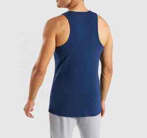 OEM Custom Organic Cotton Men's Tank Tops <b>Ring</b> Vest Singlet for Bodybuilding Fitness Sports Muscle Running Gym Top - Product Image 6
