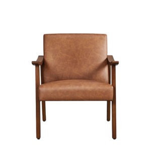 Fauteuil individuel en teck avec mousse souple, accoudoirs et une belle finition marron de qualité. - Product Image 1