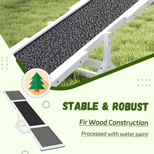 Balancín de Madera Resistente a la Intemperie para Perros, 83L X 16W X 14H, Equipo de Entrenamiento y Ejercicio en Color Blanco - Product Image 3