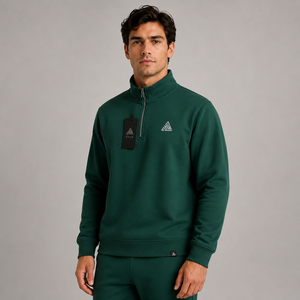 Sudadera de cuello redondo de algodón 100% teñida en color liso para invierno, de peso pesado, con aplique bordado, precio mayorista - Product Image 1