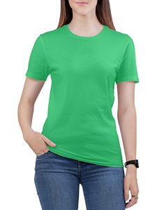 เสื้อยืดคอกลมแขนสั้นผ้าฝ้ายเรียบสำหรับผู้หญิง, เสื้อยืดสีพื้นลำลองสำหรับผู้หญิง สวมใส่สบาย - Product Image 4