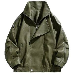 High Quality Biker Stylish Motorbike Men's <b>Sheep</b> <b>Skin</b> Leather <b>Jacket</b> Casual Zipper Front Unique Design Winter Season Reversible - Product Image 1