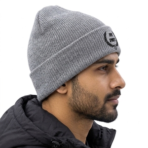 Custom Premium Knitted <b>Winter</b> <b>Hat</b> Soft Warm Fabric Stretchable Cuff Comfortable Fit Casual Outdoor Headwear Daily Fashion <b>Men</b> - Product Image 2