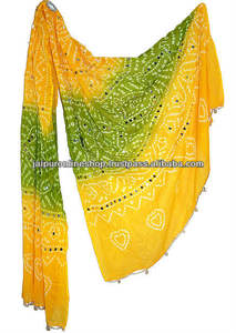 Dupatta en coton Bandhani, Stole Bandhej - Product Image 3