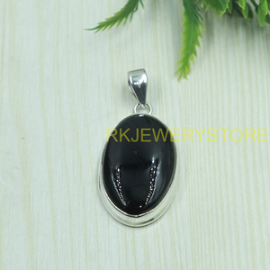 Colgante de Piedra Preciosa de Ónix Negro Natural, Hecho a Mano, Plata de Ley 925, Cabujón Ovalado, Joyería Curativa, Regalo para Mujeres y Hombres - Product Image 5