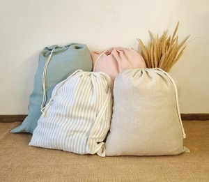 Artisan Woven Cotton Storage <b>Bag</b> Reusable Drawstring Pouch - Product Image 6
