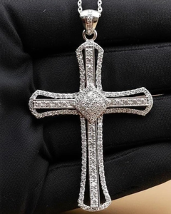 Collar con Cruz de Diamantes Moissanite VVS, Joyería Cristiana, Plata 925, Colgante con Incrustaciones de Diamantes, Colgante Hip Hop, Colgante de Fe, Regalos Bapistam - Product Image 1