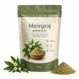 Poudre de Bhringraj en vrac 200g, 100% naturelle, pour les soins capillaires, favorisant le soin du cuir chevelu, la douceur et la force des cheveux - Product Image 1
