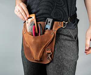 Étui de rangement professionnel de luxe en cuir pour ciseaux de barbier avec protection anti-odeur LBSH-0021 - Product Image 1