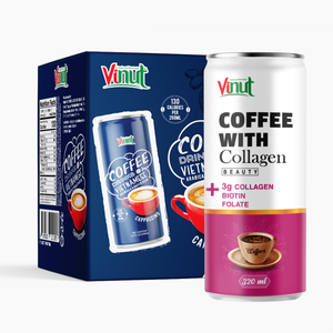 VINUT Boisson au café au collagène 320ml-Arabica et robusta de qualité supérieure, sans OGM, sans produits laitiers, sans gluten, prix d'usine, marque privée - Product Image 1