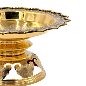 Plateau de piédestal en laiton vintage thaïlandais de 6 "produit fait à la main en laiton de l'usine de Thaïlande articles décoratifs en laiton de meilleure qualité - Product Image 3