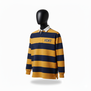 เสื้อรักบี้ผ้าฟลีซคอตตอน 100% แขนยาว หนานุ่ม ปักโลโก้ด้านหน้า สำหรับผู้ชาย รับผลิตแบบ OEM ODM ขายส่ง - Product Image 6