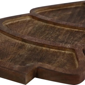 Wooden Christmas Tree Serving <b>Platter</b> Rustic Multi-Purpose Snack <b>Platter</b> With Divided Sections For Cheese Nuts And Meat - Product Image 4