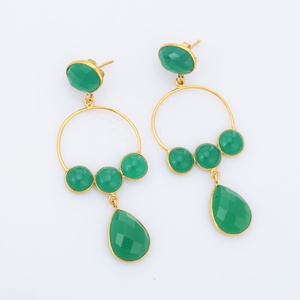 Pendientes de aro chapados en oro de plata de ley 925, pendientes de moda de diseño elegante para mujer y niñas, pendientes - Product Image 4