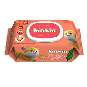 Lingettes humides pour bébé KINKIN non tissées, antibactériennes, avec protection contre l'humidité et les UV, extrait d'avoine, 80 pièces pour bébés et mamans - Product Image 1