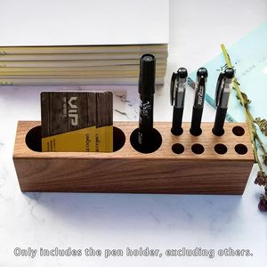 Porte-stylos pour bureau en bois d'acacia, support à crayons en bois massif, porte-cartes de visite, organisateur de stylos-plume, décoration esthétique minimaliste - Product Image 5