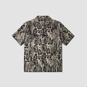 Camisa Blusa Vintage de Verano para Hombre, de Secado Rápido, Antiarrugas, Manga Corta, Estampado de Piel de Serpiente, Diseño Hawaiano de Poliéster, Estilo Informal - Product Image 5