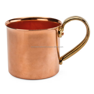 Mug en cuivre martelé de qualité supérieure avec poignée et finition polie, idéal pour la boisson et l'utilisation en cuisine, anti-fuite. - Product Image 5