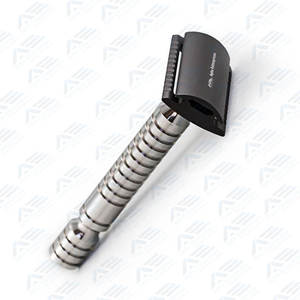 Rasoir de sécurité à double tranchant Manche en acier inoxydable Rasoir durable avec lames en acier inoxydable Rasage jetable pour le visage - Product Image 2