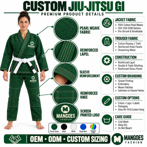 Kimono de Jiu-Jitsu Brésilien Léger Unisexe, Uniforme de BJJ Pré-rétréci 100% Coton pour Entraînement Professionnel et Compétition, Vente en Gros - Product Image 6
