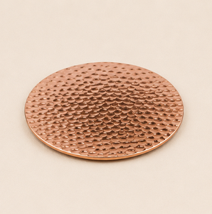 Premium Hammered Pure Copper Coaster Set Of 4 Round Solid Copper Drink Mats For Moscow Mule Mugs & Luxury Home <b>Table</b> Decor - Product Image 3