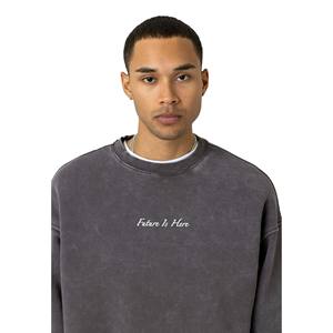 Sweat-shirts en molleton de coton lavé pour hommes, coupe ample, col rond, design personnalisé, hiver - Product Image 4