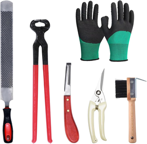 Kit de Herramientas Reutilizables para Herrador de Caballos de 7 Piezas: Cuchillo para Pezuñas, Escofina, Pinza, etc. Conjunto de Instrumentos Veterinarios Equinos Profesionales - Product Image 1
